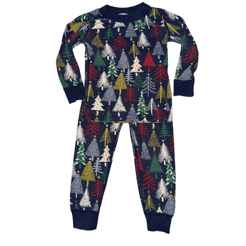 Hanna Andersson Organic Cotton Christmas Tree Pajama Set Toddler Size 3T Holiday
